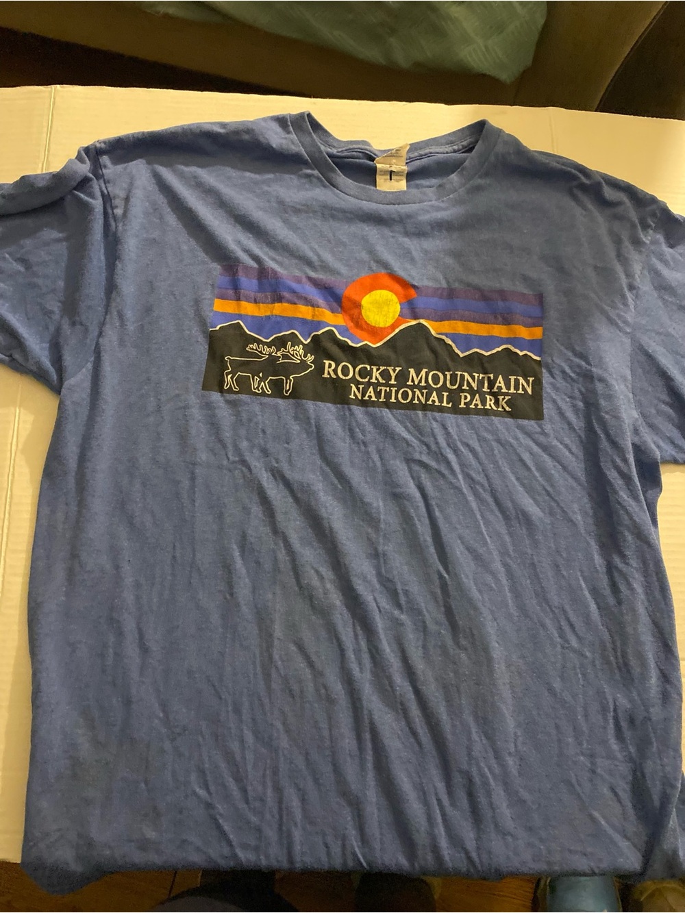 Source Unknown Blue Rocky Mountain National Park Graphic Tee